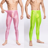 Glossy Silky Bodybuilding Ankle-length Pants for Gyms