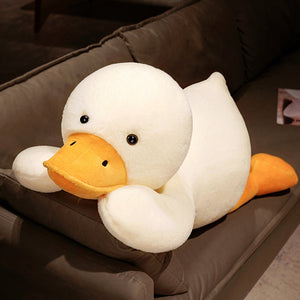 Lying Big, White Duck, Feather Plush Toy, Soft and Adorable Pillow