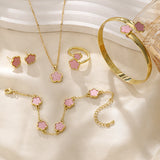 Jewelry Suit, Acrylic Bracelet Necklace Ring Stud Earrings