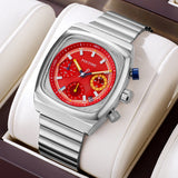 Men's Square Watch, Multifunctional Six-hand Quartz Timepiece