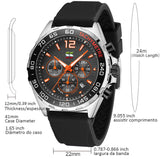 Rubber Strap Quartz Fashion Clock, Six-pin Timing Sports Watch