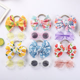 Kids Sunglasses Hair Band Set, Fashion Boys and Girls Cute UV Protection Eye Protection Gear, Headband Cover