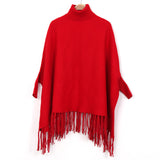 Monochrome Cashmere Shawl-type Bat Sleeve Sweater