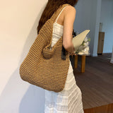 Hand-woven Underarm Hand Carrying Easy Matching, Large Capacity Straw Bag