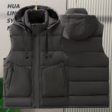 Men’s Winter Cotton Vest with Removable Hood – Trendy Outerwear, Plus-size Waistcoat