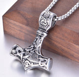 Vintage Nordic Rune Necklaces for Men, Stainless Steel Norse Runes Viking Pagan Elder Futhark Pendant, Amulet Fashion Jewelry
