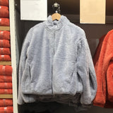 Coral Fleece Cardigan, Stand Collar Jacket, Warm Coat for Women