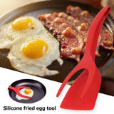 2-in-1 Grip and Flip Tongs, Egg Spatula, Tongs Clamp, Pancake Fried Egg French Toast Omelet Overturned Kitchen Accessories