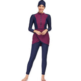 Muslim Burkini Swimsuit 3 Piece with Long Sleeves and Pants