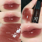 Black Tube, Glossy Milk Tea Color, Moisturizing Lip Oil