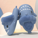 Winter Shark Slippers Detachable Warm Fuzzy Slippers, Bedroom House Shoes for Women