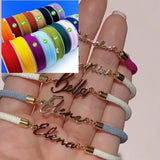 Personalized Name, Colorful Rope Chain Bracelet, Adjustable Hand Jewelry for Girls