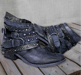 European and American Plus Size Rivets Short Boots
