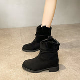 Suede Slimming Chunky-heel Fashion Ankle Boots for Women