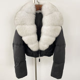 Fox Fur Collar Thick Short Down Jacket