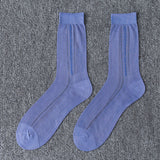 Pansy Jacquard Weave Thin Socks with Loose Cuff