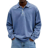 Men’s Fall Long-sleeve Polo Shirt – Casual, Breathable, Comfortable Solid High-quality Tee