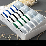A Box of 4 Pcs, Men's Full Cotton Striped Printed Boxers, Explosion Style Trunks
