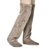 Solid Color Goose Down Leg Winter Socks