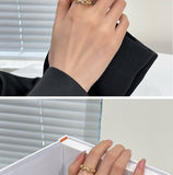 Women's Simple Vachette Clasp Fashion Adjustable Chain Hollow Opening Ring