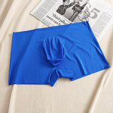 Summer New Ice Silk Men's Boxers, Mid Waist Solid Color Shorts (Pack of 2)