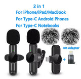 K3 Wireless Collar Clip Live Mini Interview Sound Recording Microphone