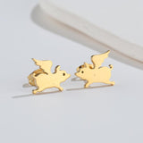 Cute Elf Animal Stud Earrings for Women – Trendy INS Style