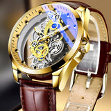 Gold Skeleton Vintage Automatic Quartz Men's Watches, Top Brand Luxury Tool