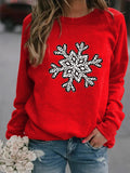 Christmas Creative Letter Print Crew Neck Sweatshirt for Women