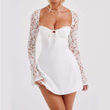 Fashionable Lace Corset, Long Sleeve Dress, Y2K Short Frock