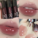 Black Tube, Glossy Milk Tea Color, Moisturizing Lip Oil