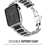 Universal Stainless Steel and Black Ceramics, Apple Compatible Strap (Watch not Included)