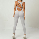 Women's Sleeveless Yoga Jumpsuit – One-piece Stretch Sportswear for Workout, Running & Training