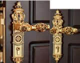 European Luxury Wooden Door Handle Lock for Rooms & Villas