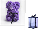 Valentine's Day Gift Rose Bear, Eternal Flower Rose Teddy Bear, PE Foam Toy for New Year's Eve