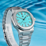 Men’s Stainless Steel Automatic Mechanical, Waterproof Barrel-shaped Wristwatch