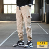 Men's Loose All-match Multi-pocket Wear-resistant Solid Color Ankle Banded Working Pants