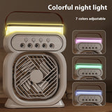 3-in-1 Portable Air Conditioner, Evaporative Air Cooler, LED Night Lights, Humidifier Fan for Home Office