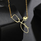 Creative Stainless Steel Love Stethoscope Clavicle Chain Tide