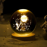 Luminous Starry Sky and Planets Moon - Crystal Ball Small Night Lamp, Projection Ambience Light, Creative Gift Ideas