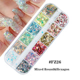 Nail Gold and Silver Glitter, Laser Sequins
