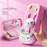 Three-dimensional Pencil Case, Primary School Kindergarten Cartoon Large Capacity Pencil Box