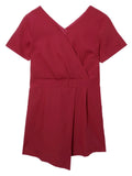 The New Small V-neck, High Waist, Thin Temperament Casual Wide-leg Shorts Jumpsuit