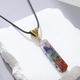 Retro Reiki Healing Energy Crystal Pendant of Natural Stone for Yoga Meditation, Spiritual 7 Chakra Jewelry Necklace Amulet