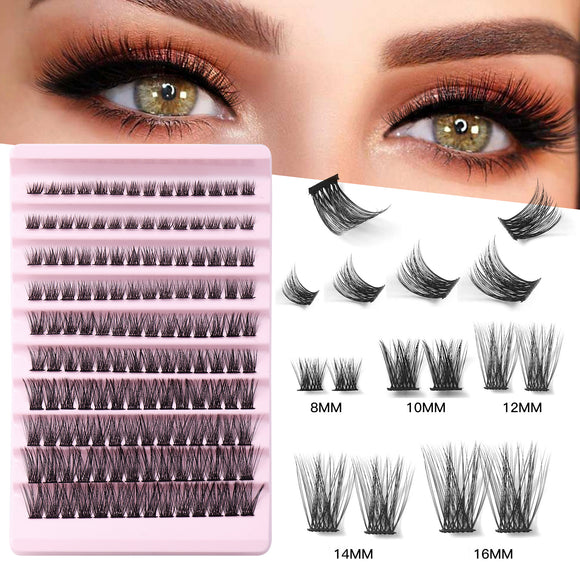 False Eyelash Set with Single Cluster, Natural Eyelashes