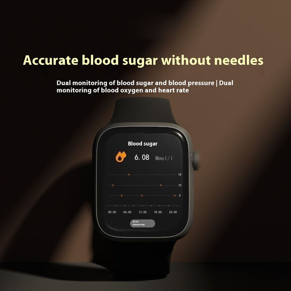 Needle-free, Non-invasive Blood Glucose Monitor, BP, Uric Acid & Heart Rate Monitor, Bluetooth Calling Smartwatch