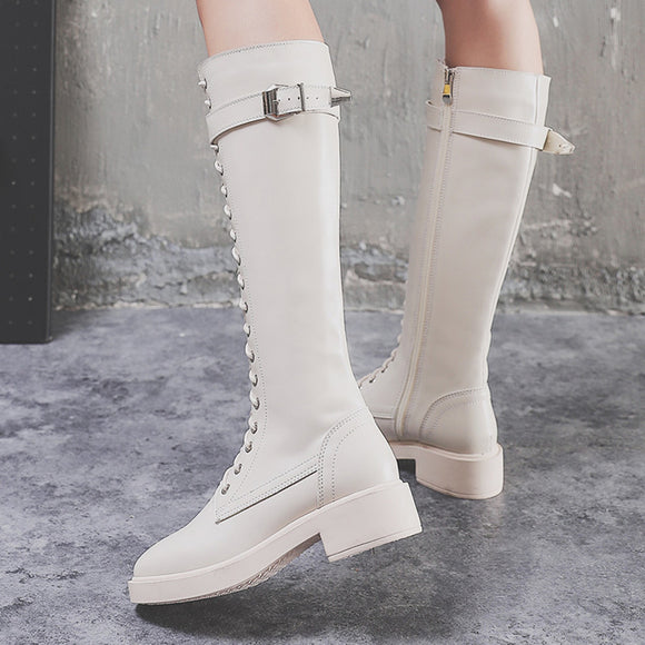 Women's Long High Boots, Flat Big Size Shoes