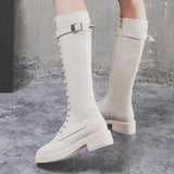 Women's Long High Boots, Flat Big Size Shoes