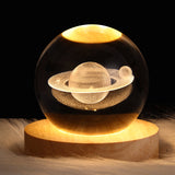 Luminous Starry Sky and Planets Moon - Crystal Ball Small Night Lamp, Projection Ambience Light, Creative Gift Ideas