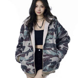 American Vintage, Army Green, Fur Collar Hooded Jacket